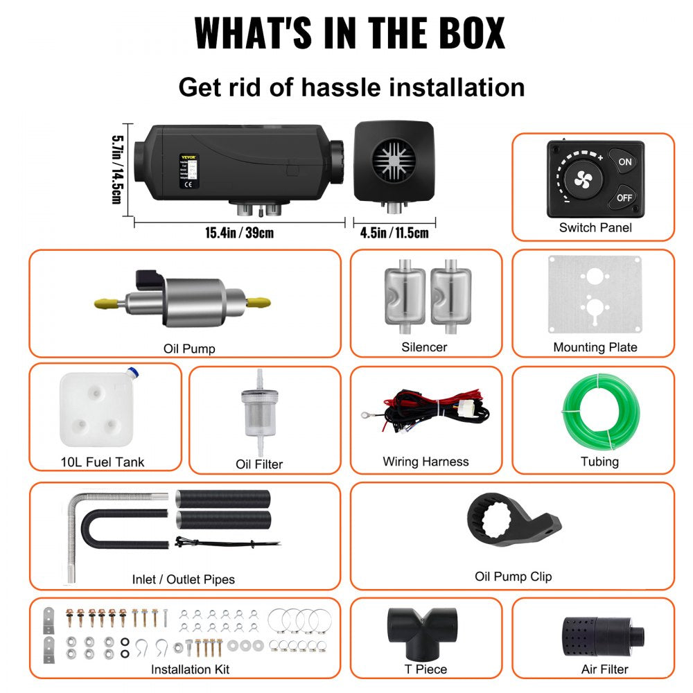 WF 5001 - 12V 5KW Diesel Air Heater for Rapid Heating & Easy Installation