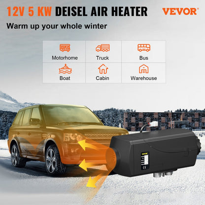 WF 5001 - 12V Diesel Air Heater with Remote Control for Fast Heating