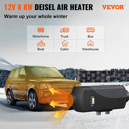 010337576830 - VEVOR 12V Diesel Air Heater, Quiet Operation & Remote Control