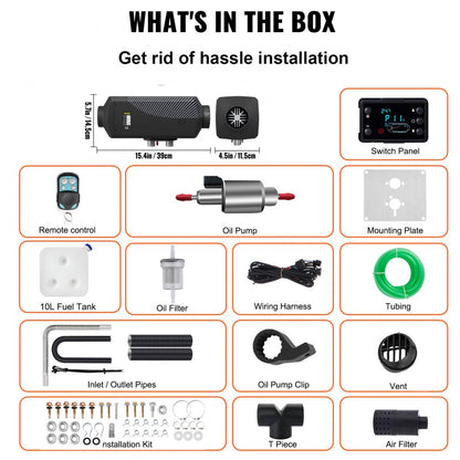 010337576830 - VEVOR 12V Diesel Air Heater, Quiet Operation & Remote Control