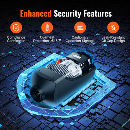 XMZ-D2 - 5KW Bluetooth Diesel Heater for Vehicles, Heats Up to 215 ft²