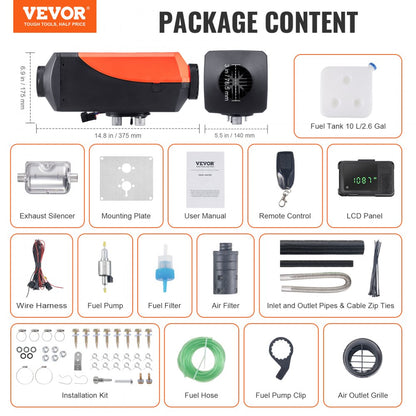 XMZ-D2 - Bluetooth-Controlled Diesel Heater for Cars, RVs, and Trucks