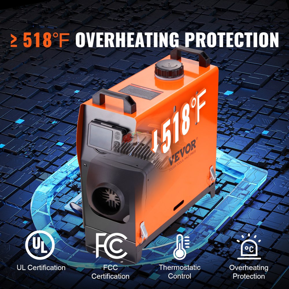 XMZ-D1 - Compact 8KW VEVOR Diesel Air Heater with Bluetooth Control