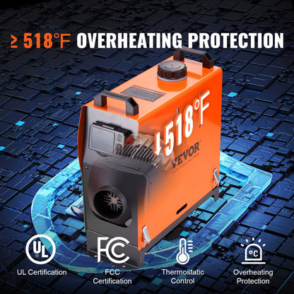 XMZ-D1 - Compact 8KW VEVOR Diesel Air Heater with Bluetooth Control