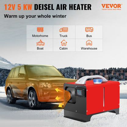 010832407353 - 12V Diesel Air Heater with Remote Control for Fast Winter Heating