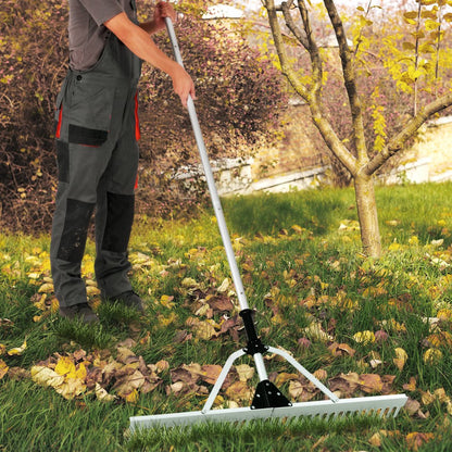 CY-SF14 - 36" Aluminum Landscape Rake with Adjustable Handle and Folding Head