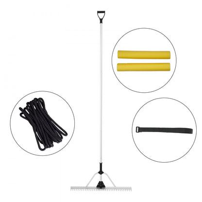 CY-SF14 - 36" Aluminum Landscape Rake with Adjustable Handle and Folding Head