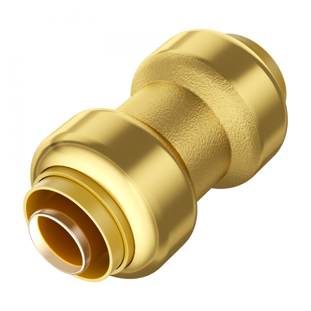 PF7c-S3/4x3/4 - 12PCS Lead-Free Brass Pipe Connectors, 3/4 in Push-Fit