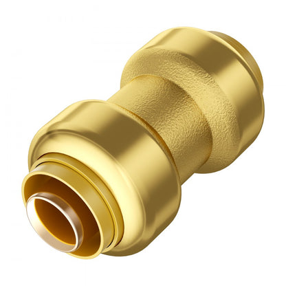 PF7c-S3/4x3/4 - 12PCS Lead-Free Brass Pipe Connectors, 3/4 in Push-Fit