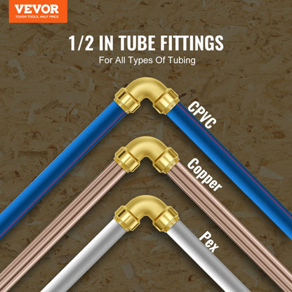 PF7c-L1/2x1/2 - 12PCS Lead-Free Brass Pipe Fittings for Plumbing Projects