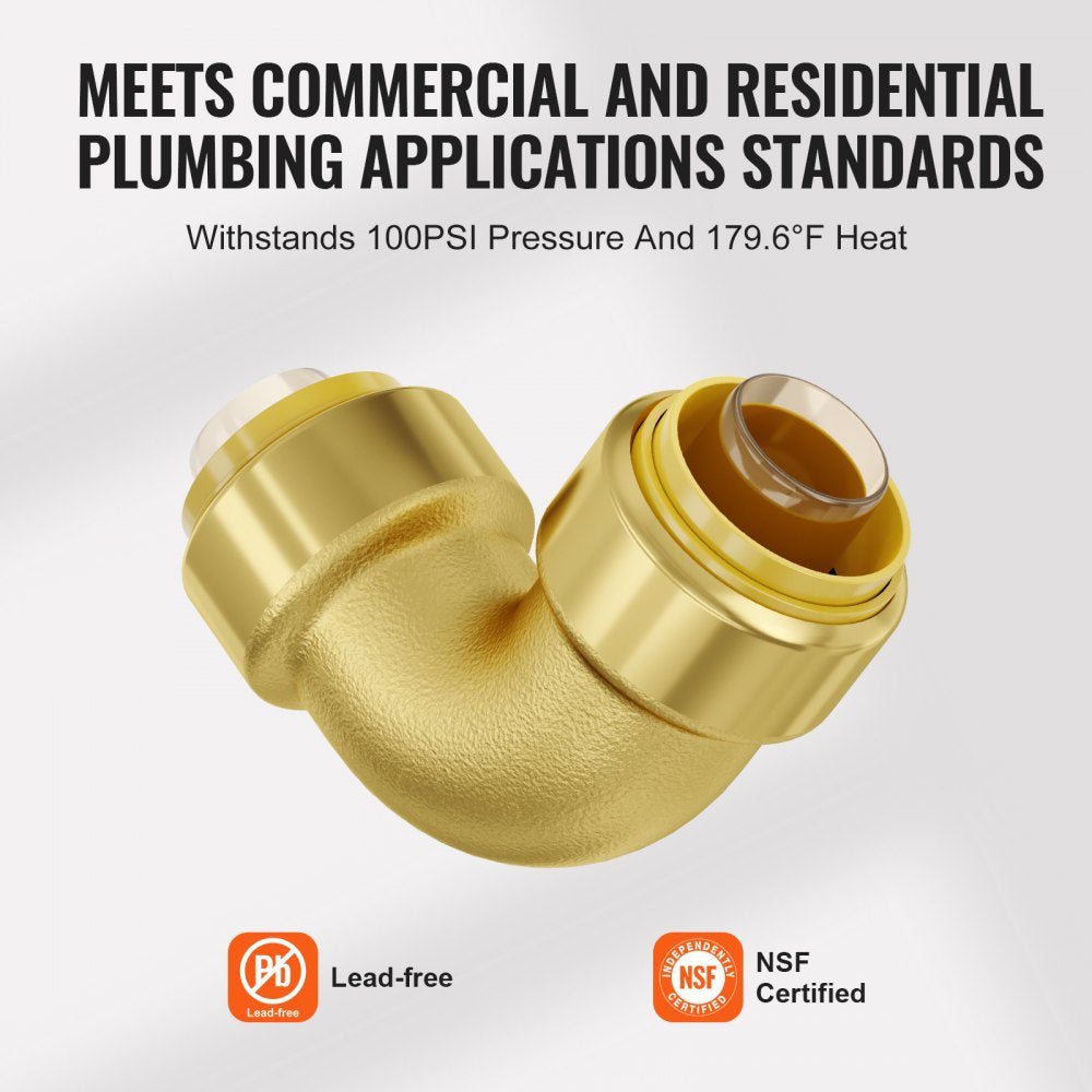 PF7c-L1/2x1/2 - 12PCS Lead-Free Brass Pipe Fittings for Plumbing Projects