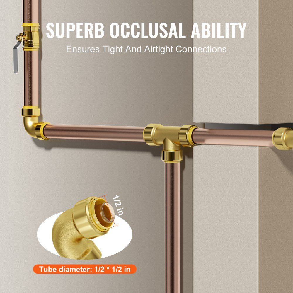 PF7c-L1/2x1/2 - 12PCS Lead-Free Brass Pipe Fittings for Plumbing Projects