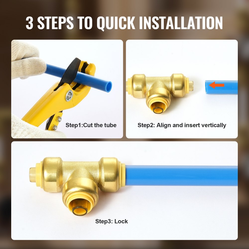 PF7c-T1/2x1/2x1/2 - 12PCS Lead-Free Brass Tee Fittings for Heating & Plumbing