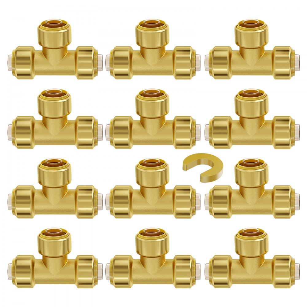 PF7c-T1/2x1/2x1/2 - 12PCS Lead-Free Brass Tee Fittings for Heating & Plumbing