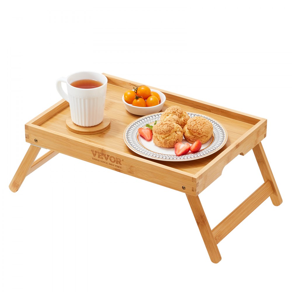 ZM-TP-SKU1 - Lightweight Bamboo Bed Tray Table with Foldable Legs and Phone Section