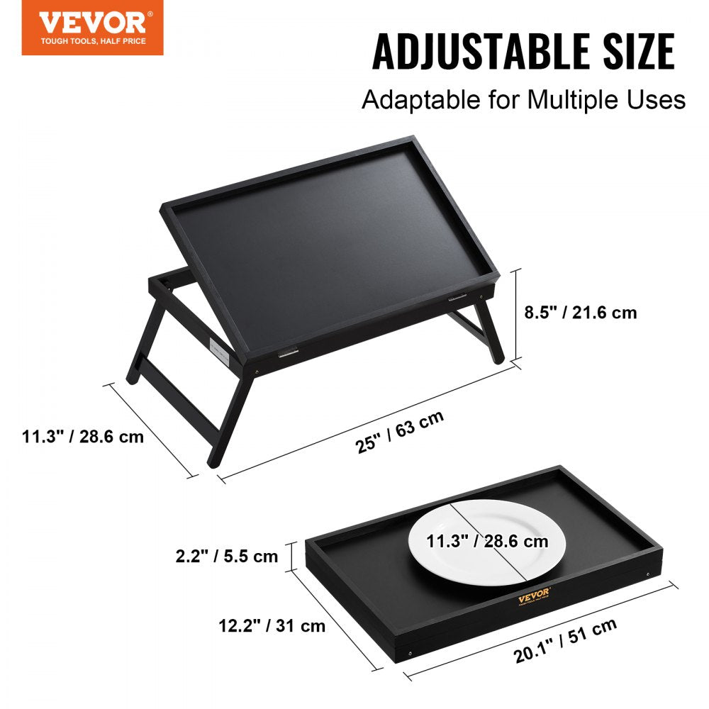 ZM-TP-SKU6 - 20"x12" Bamboo Bed Tray with Lockable Foldable Legs