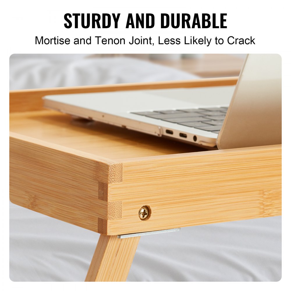 ZM-TP-SKU3 - Bamboo Bed Tray Table with Foldable Legs for Convenience