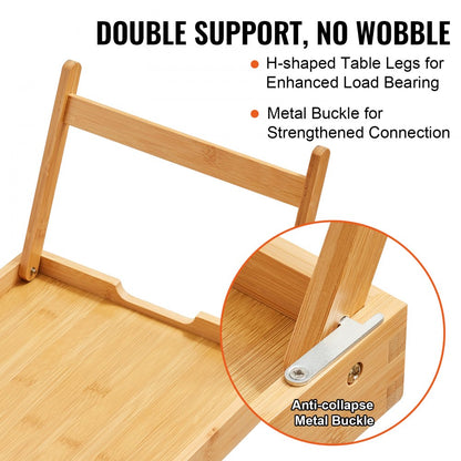 ZM-TP-SKU3 - Bamboo Bed Tray Table with Foldable Legs for Convenience
