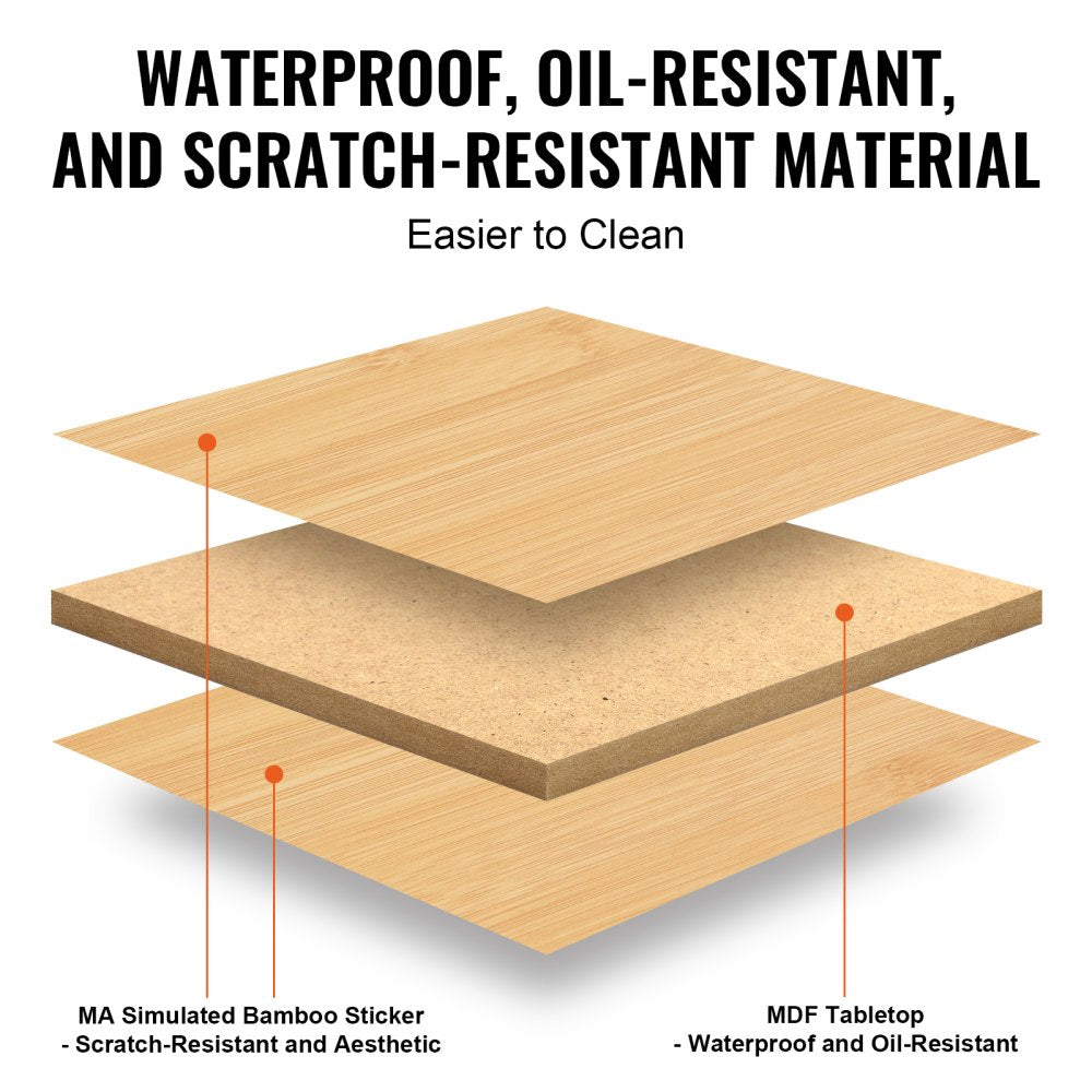 ZM-TP-SKU5 - Versatile Bamboo Bed Tray Table with Foldable Legs & Media Slots