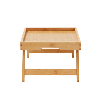 ZM-TP-SKU2 - VEVOR Bamboo Bed Tray Table with Lockable Legs and Device Holders
