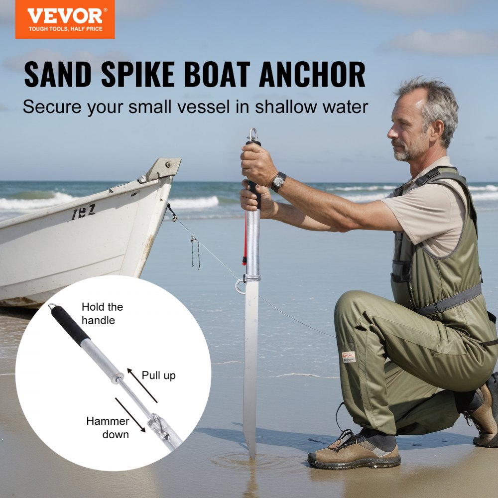 AN62-4.55 - Heavy-Duty Galvanized Boat Anchor with Integrated Slide Hammer