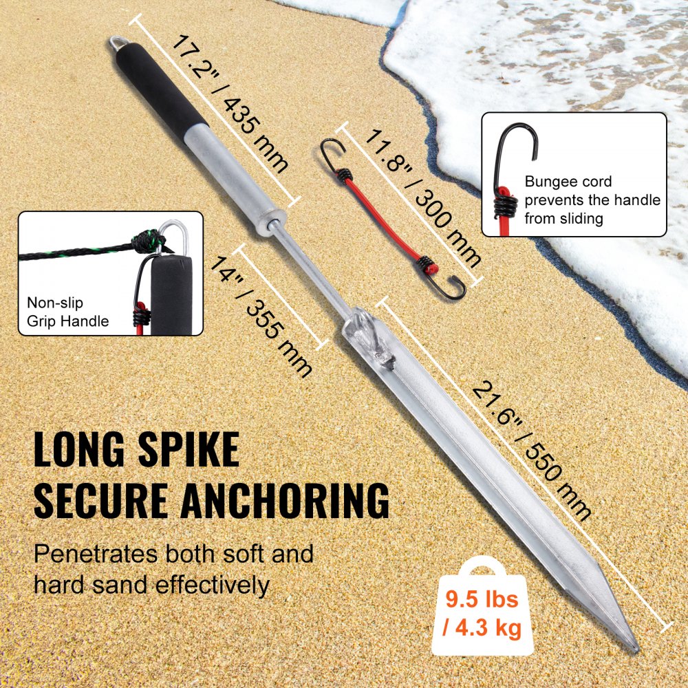 AN62-4.55 - Heavy-Duty Galvanized Boat Anchor with Integrated Slide Hammer