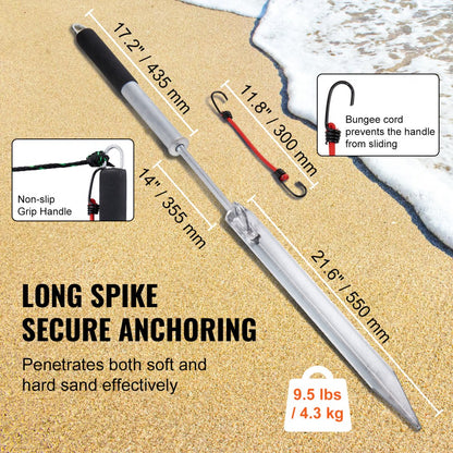 AN62-4.55 - Heavy-Duty Galvanized Boat Anchor with Integrated Slide Hammer