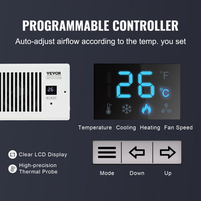 BT-DF0410RCA - Quiet 4" x 10" Register Booster Fan for Improved Airflow