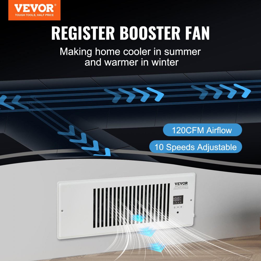 BT-DF0412RCA - Quiet 4" x 12" Booster Fan, 100 CFM Airflow