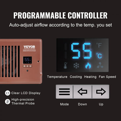 BT-DF0410RCA - 4"x10" Quiet Register Booster Fan with Adjustable Speed