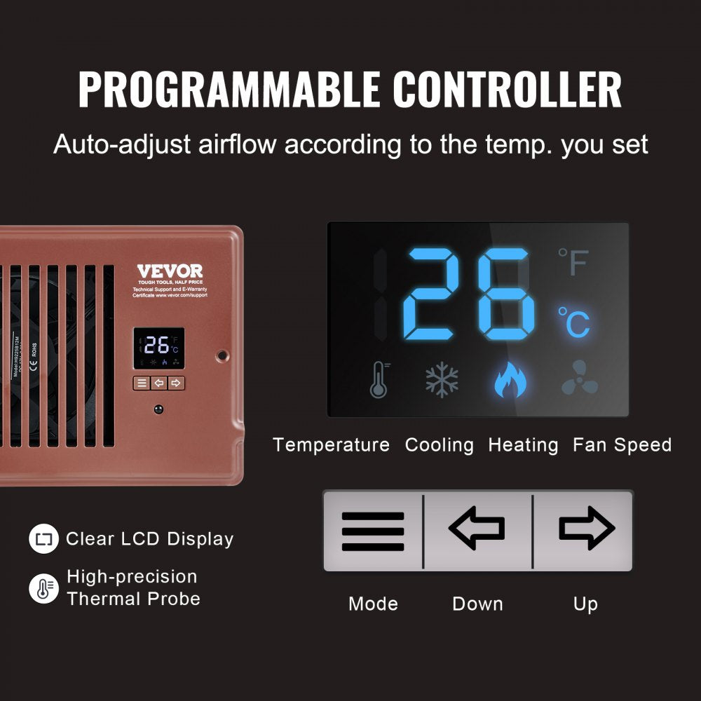 BT-DF0412RCB - 4" x 12" Quiet VEVOR Booster Fan for Airflow Improvement