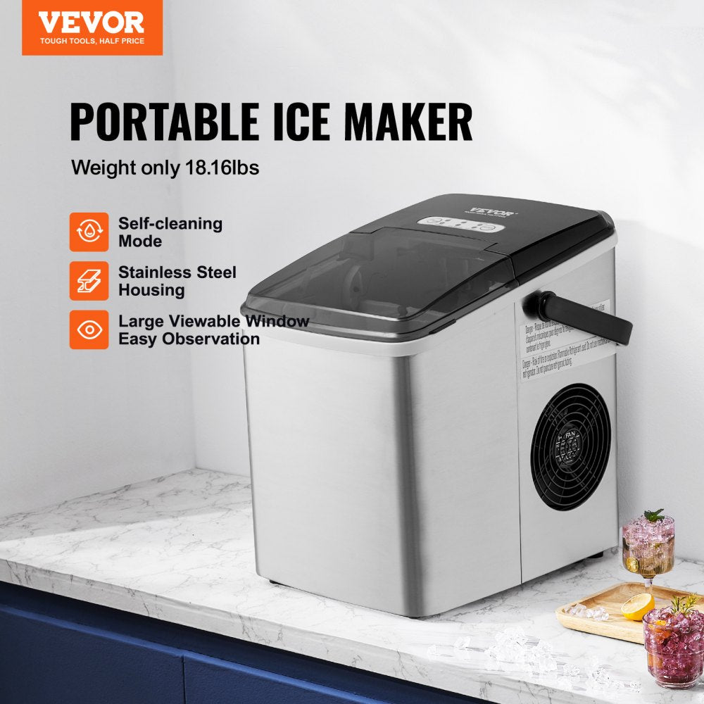 IM2102ADT-UL - Compact Ice Maker, 9 Cubes in 7 Mins, Quiet 45dB