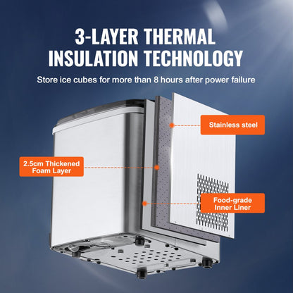 IM2102ADT-UL - Compact Ice Maker, 9 Cubes in 7 Mins, Quiet 45dB