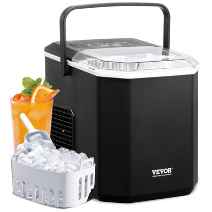 HZB-12/G - Portable Ice Maker Producing 26Lbs Daily, Self-Cleaning, Ideal for Parties