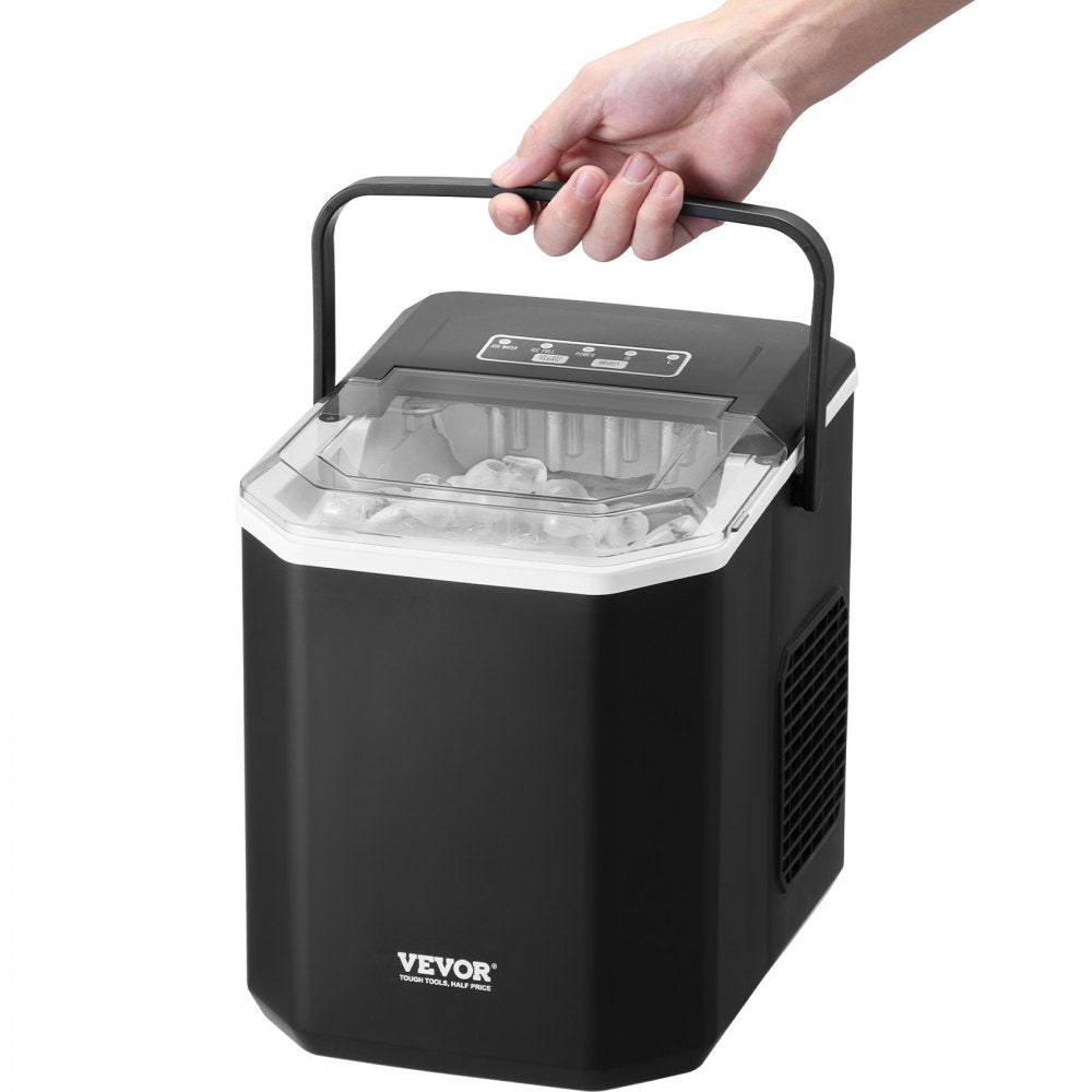HZB-12/G - Portable Ice Maker Producing 26Lbs Daily, Self-Cleaning, Ideal for Parties