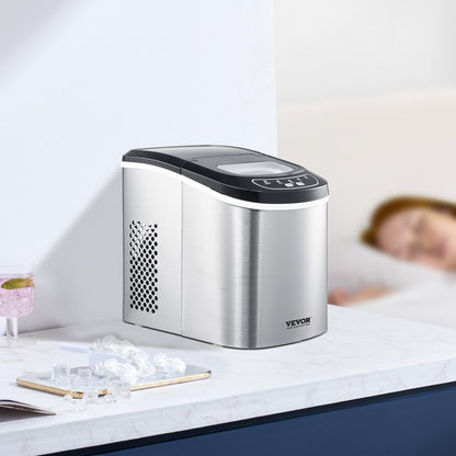 HZB-15SA - 33lbs/24h Portable Ice Maker with Self-Cleaning & Quick 6-Minute Cubes