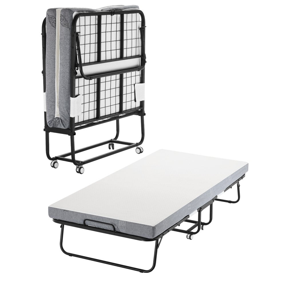SDC-36-1 - Compact Foldable Rollaway Bed with 4" Foam Mattress, 450 lbs Capacity