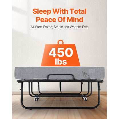 SDC-36-2 - Foldable Rollaway Bed with Metal Frame, 450 lbs Capacity