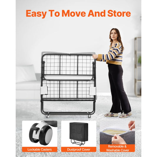 SDC-36-2 - Foldable Rollaway Bed with Metal Frame, 450 lbs Capacity