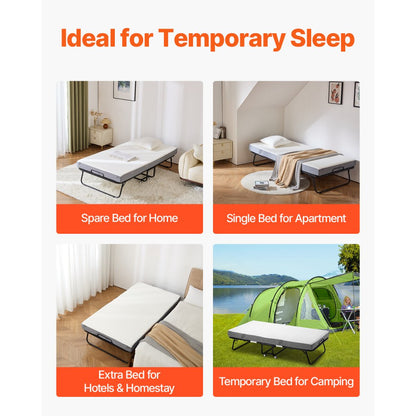 SDC-36-2 - Foldable Rollaway Bed with Metal Frame, 450 lbs Capacity