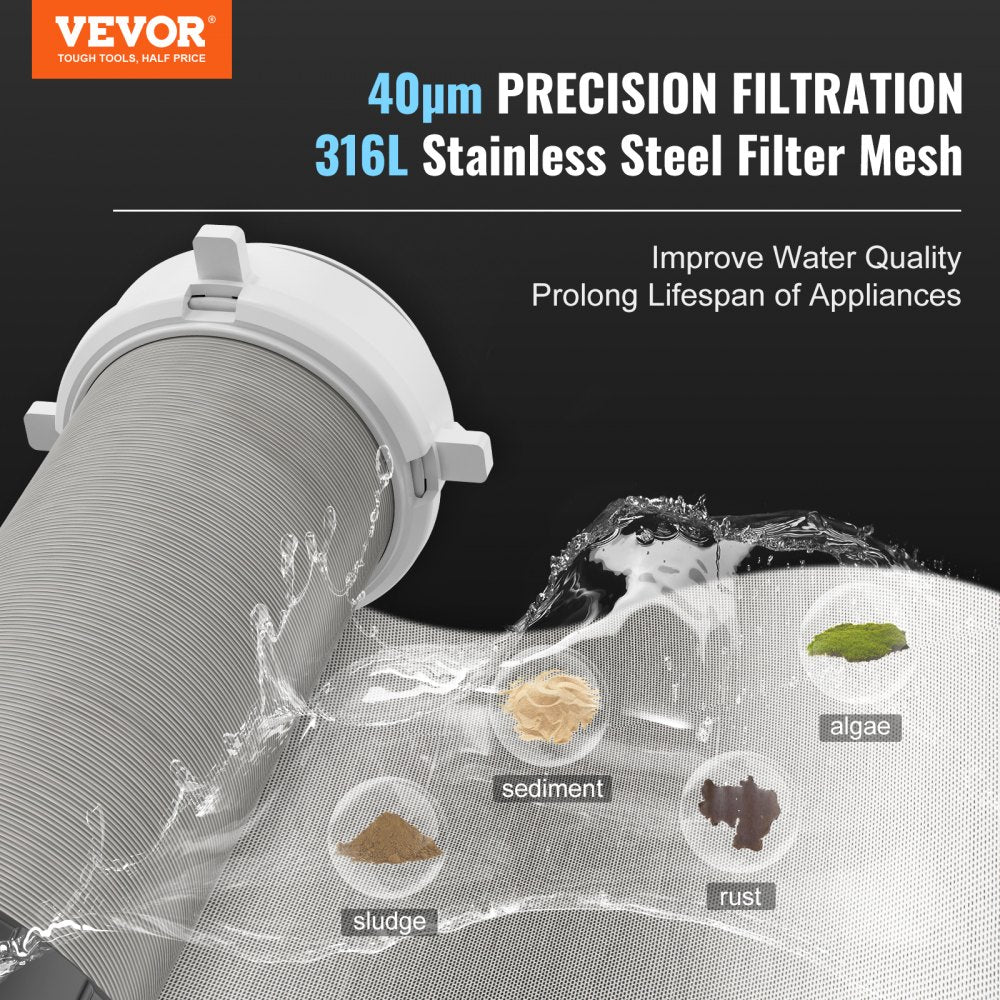 BSK-T4-Q2-N - 40µm VEVOR Whole House Water Sediment Filter with Backwash System