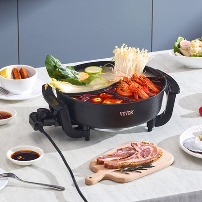 YS-808 - 5L Dual-Flavor Hot Pot for 6-10 People, Non-Stick Cooking