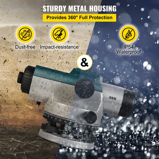 26X OPTICAL LEVEL - VEVOR Self-Leveling Optical Level with 40mm Aperture
