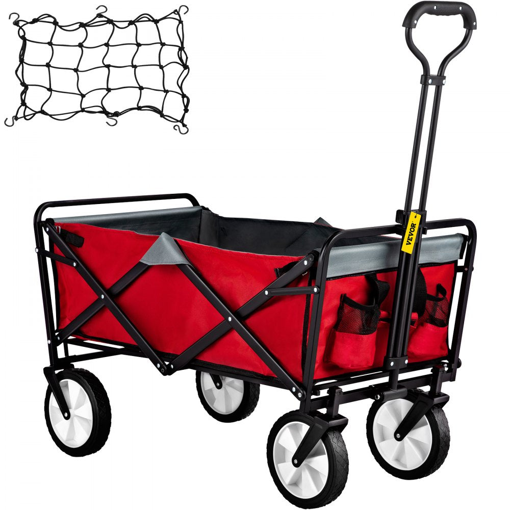 VV-FWC-RG - Heavy-Duty Folding Wagon Cart with 176 lbs Capacity