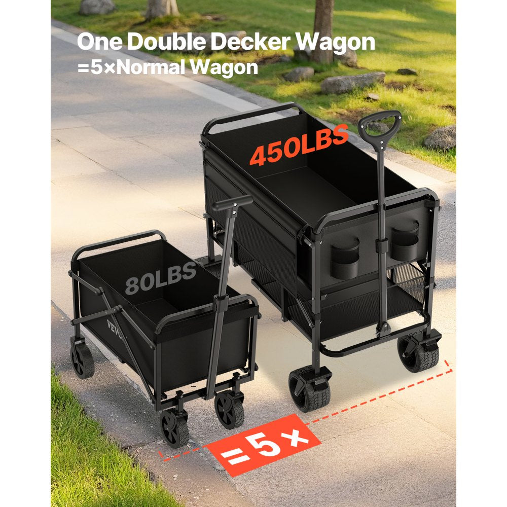 W26 - 450 lbs Heavy Duty Collapsible Garden Cart with 33.86x17.32 in Capacity