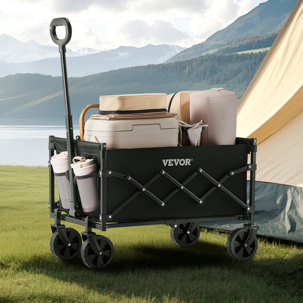 W21 - 225lbs Capacity Collapsible Wagon with 360° All-Terrain Wheels