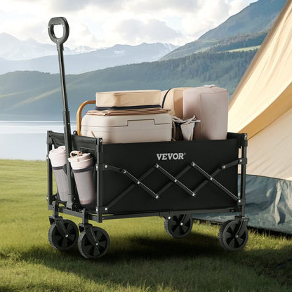 W21 - 225lbs Capacity Collapsible Wagon with 360° All-Terrain Wheels