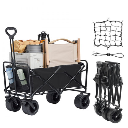 W10 - VEVOR Heavy-Duty Folding Wagon with All-Terrain Wheels, 350 lb Capacity