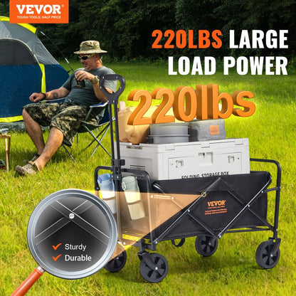 W11 - Heavy-Duty Folding Wagon with All-Terrain Wheels and Cup Holders