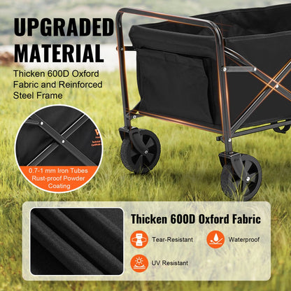W11 - Heavy-Duty Folding Wagon with All-Terrain Wheels and Cup Holders